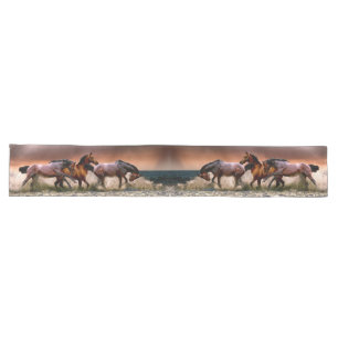 Horses Running in the Surf Long Table Runner