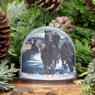 Horses Running In The Water Snowglobe