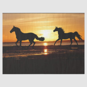 Horses Running Sunset Beach Decoupage Tissue Paper