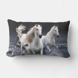 Horses running  throw pillow