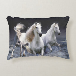 Horses running  throw pillow