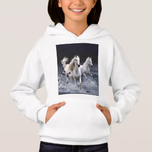 Horses running throw pillow