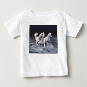 Horses running  throw pillow baby T-Shirt