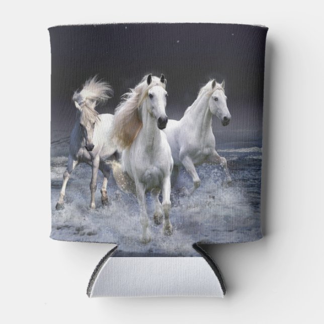 Horses running  throw pillow can cooler (Front)