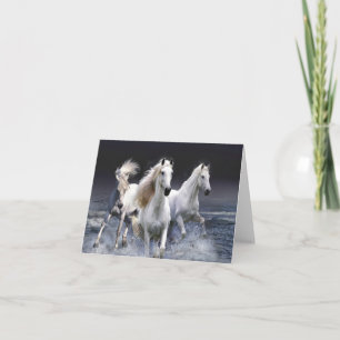 Horses running  throw pillow card