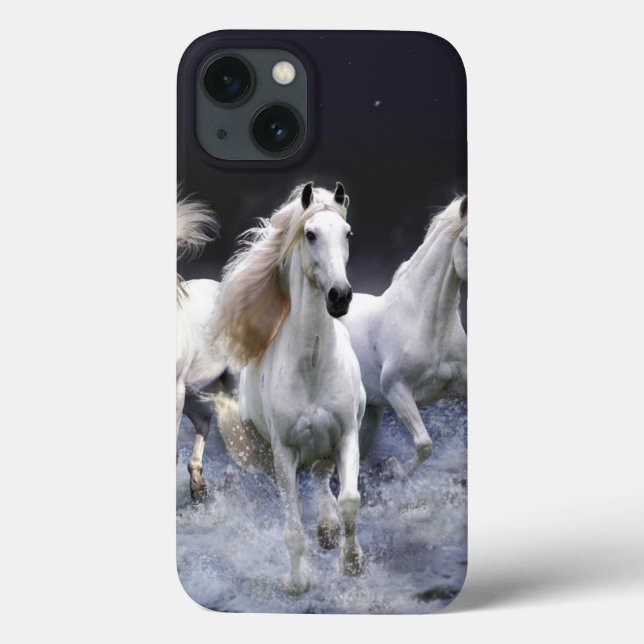 Horses running  throw pillow Case-Mate iPhone case (Back)