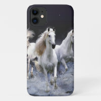 Horses running throw pillow
