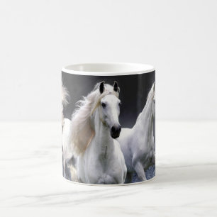 Horses running throw pillow coffee mug