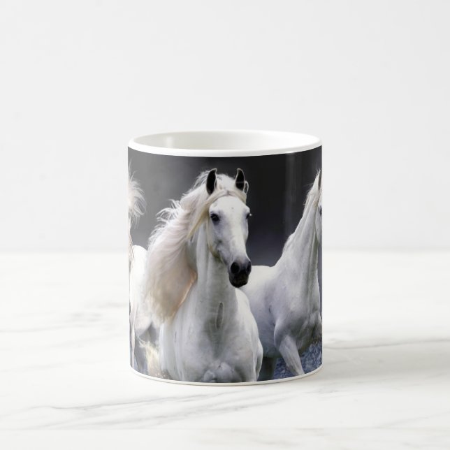 Horses running  throw pillow coffee mug (Center)