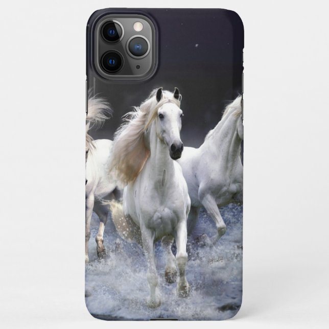 Horses running  throw pillow iPhone case (Back)