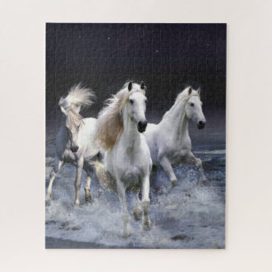 Horses running throw pillow jigsaw puzzle
