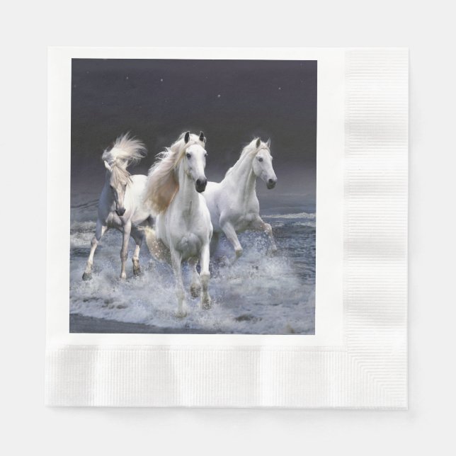 Horses running  throw pillow napkin (Front)