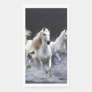 Horses running throw pillow napkin
