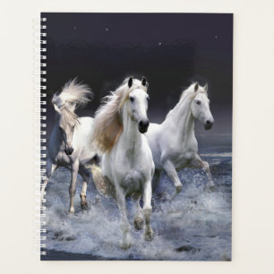Horses running throw pillow planner