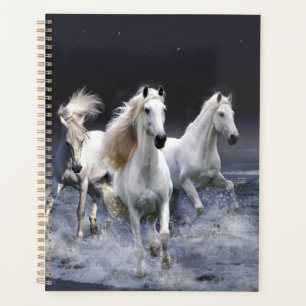 Horses running throw pillow planner