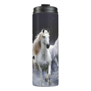 Horses running throw pillow thermal tumbler