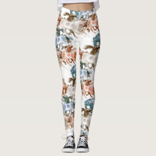 HORSES RUNNING WILD. MODERN  CLASSIC HORSE ART LEGGINGS