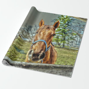 Horses Rustic Country Western Farm Decoupage Wrapping Paper