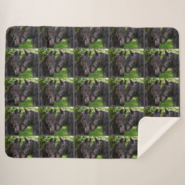 Horses Sherpa Blanket (Front (Horizontal))