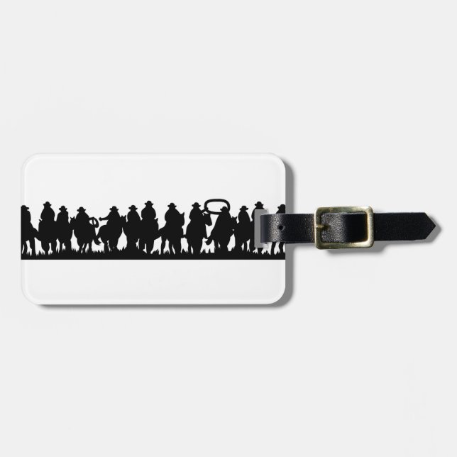 Horses Silhouette Luggage Tag (Front Horizontal)