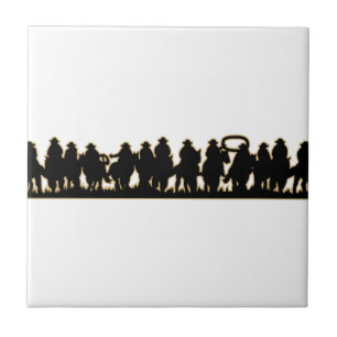 Horses Silhouette Tile