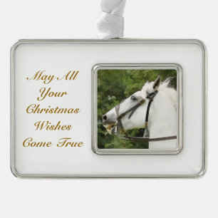 HORSES SILVER PLATED FRAMED ORNAMENT