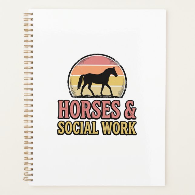 Horses & Social Work Retro Sunset Vector Design_1 Planner (Front)
