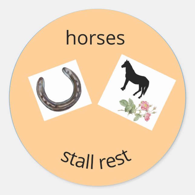 horses stall rest classic round sticker (Front)