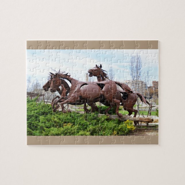 Horses statue jigsaw puzzle (Horizontal)