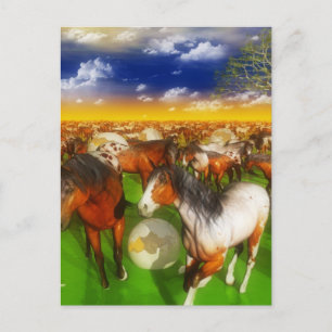 HORSES surreal art paintings Postcard