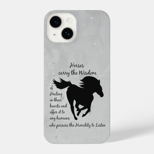 Horses teach us Wisdom Totem Spirit Animal iPhone Case (Back)