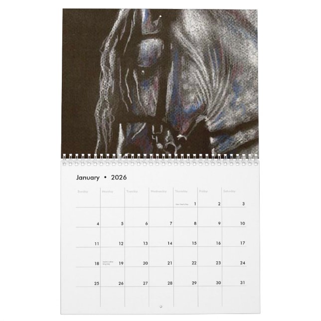 Horses, the Art of Nancy J. Bailey Calendar (Jan 2026)