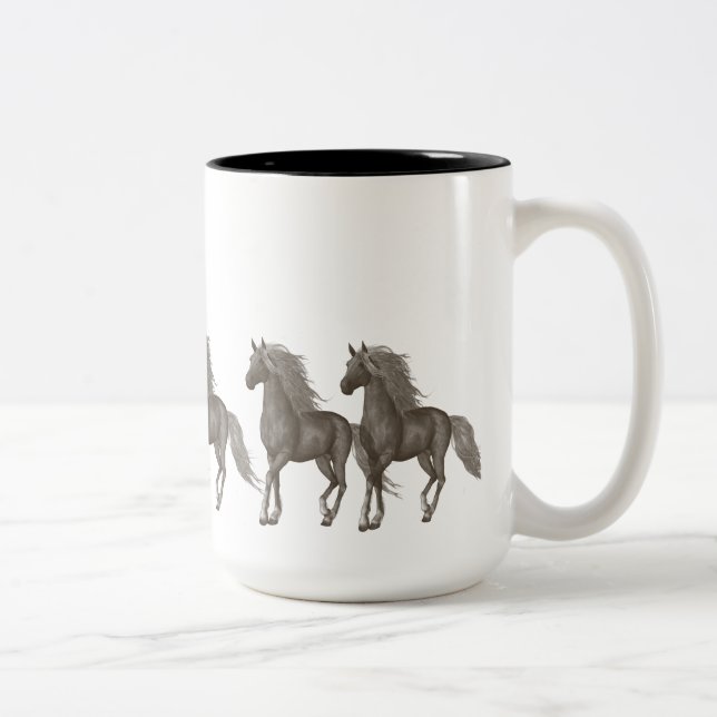 Horses Two-Tone Coffee Mug (Right)