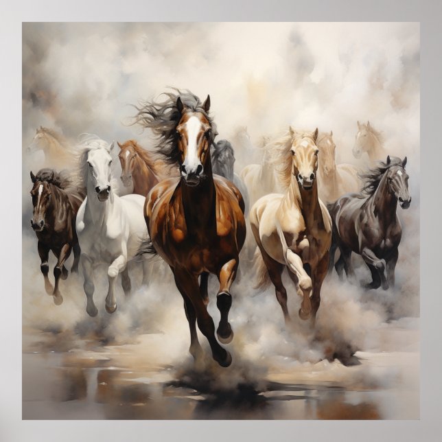 Horses Untamed Running Free Poster (Front)