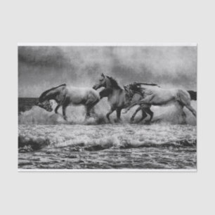 Horses Vintage Grunge Painting Decoupage Tissue Paper