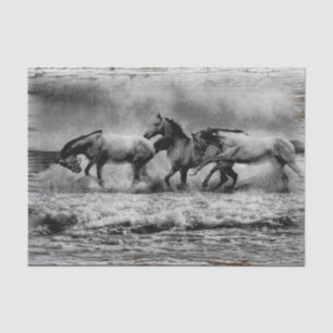 Horses Vintage Grunge Painting Decoupage Tissue Paper
