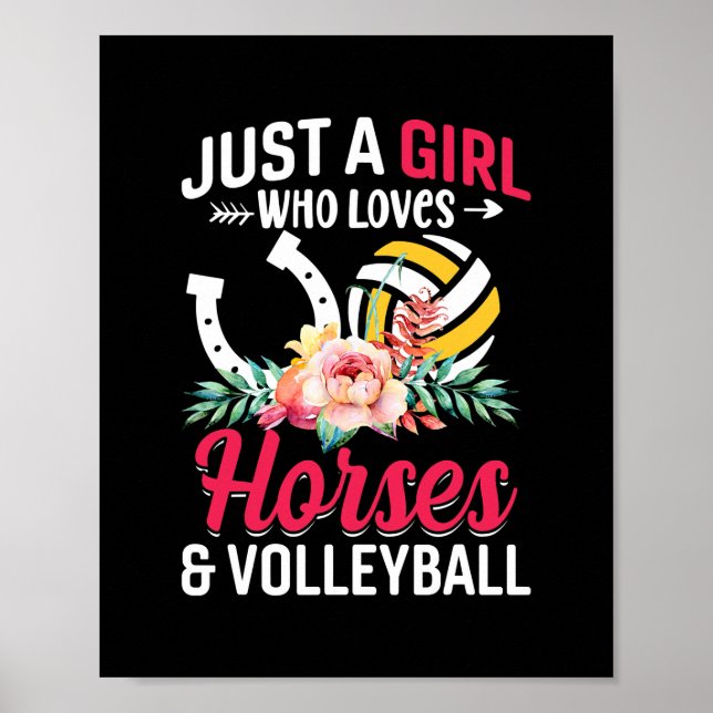 Horses Volleyball Just a Girl who Loves  Poster (Front)