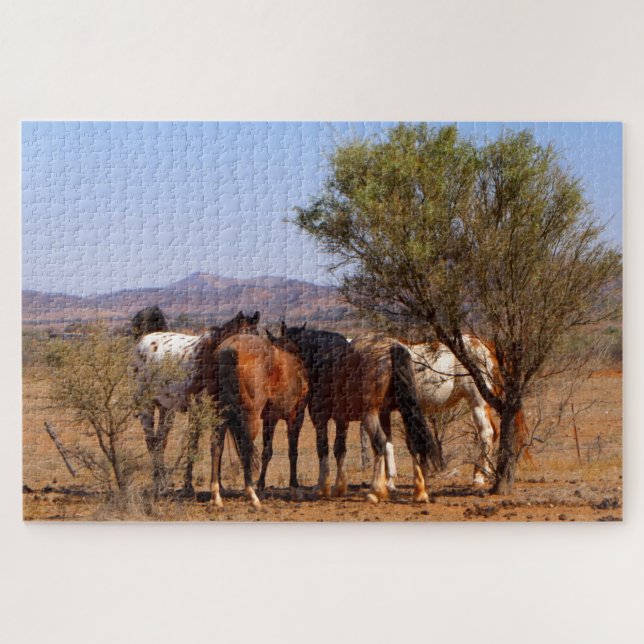 Horses whispering, Outback Australia Jigsaw Puzzle (Horizontal)