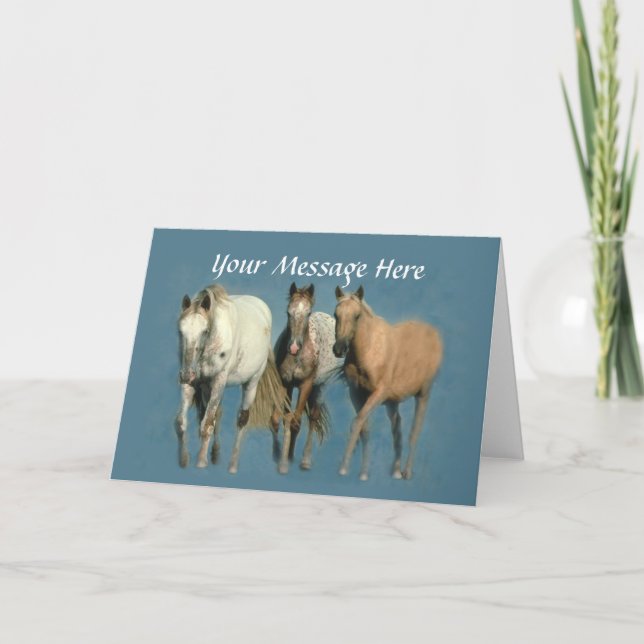 Horses Wild and Wonderful Greeting Card (Front)