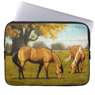 Horses with fall colours laptop neoprene cover