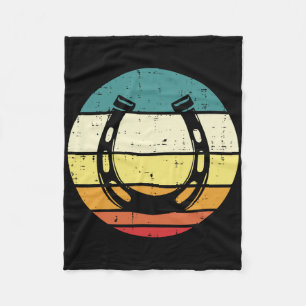 Horsescute Ss Cute Ss Sunset Retro Horse Horseback Fleece Blanket
