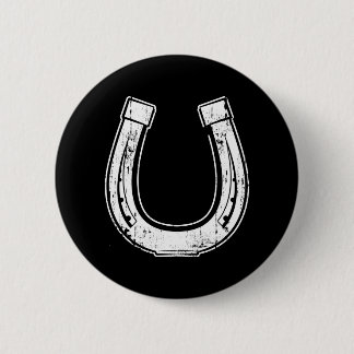 horseshoe 6 cm round badge