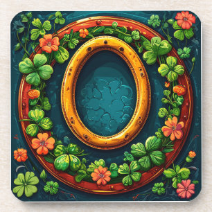 Horseshoe and clover coaster