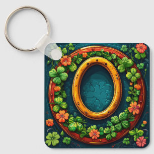 Horseshoe and clover key ring