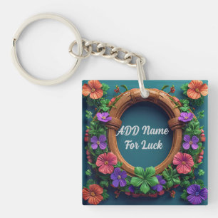 Horseshoe and clover key ring