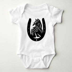 Horseshoe and Horse Head Baby Bodysuit