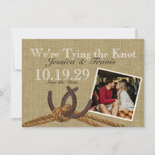 Horseshoe and Rope Save the Date