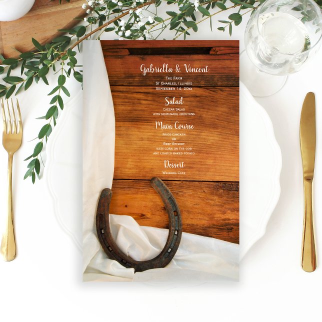 Horseshoe and Satin Country Western Wedding Menu (Creator Uploaded)