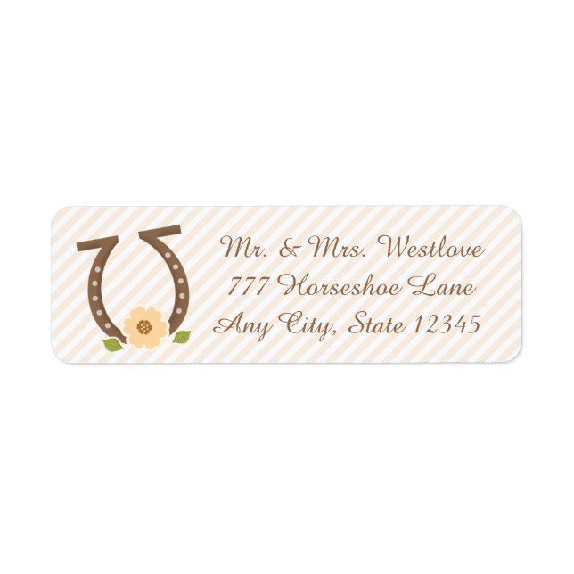 HORSESHOE AND SUNFLOWER RETURN ADDRESS LABEL (Front)