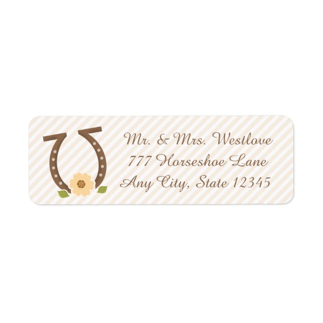 HORSESHOE AND SUNFLOWER RETURN ADDRESS RETURN ADDRESS LABEL (Front)